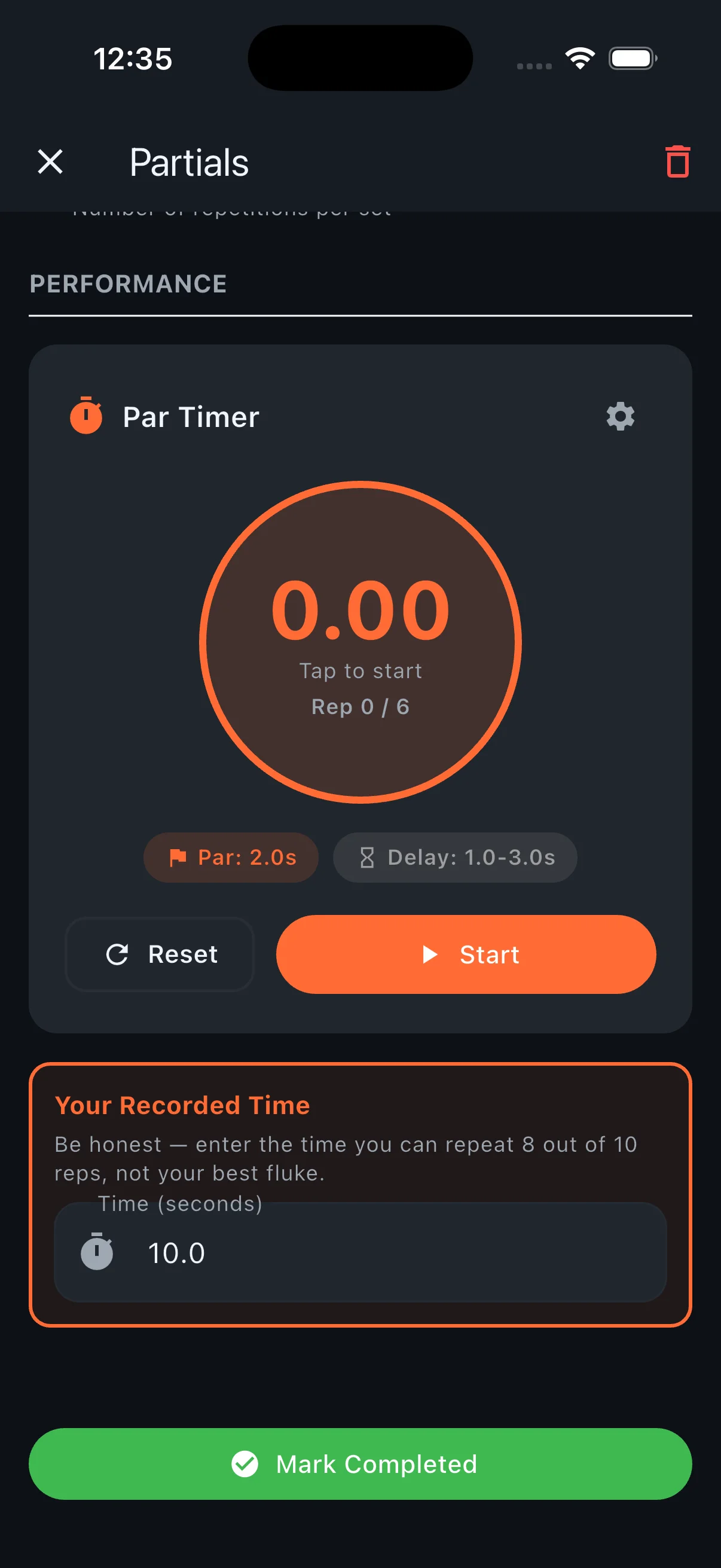 Ranger app A Par Timer in Your Pocket screen